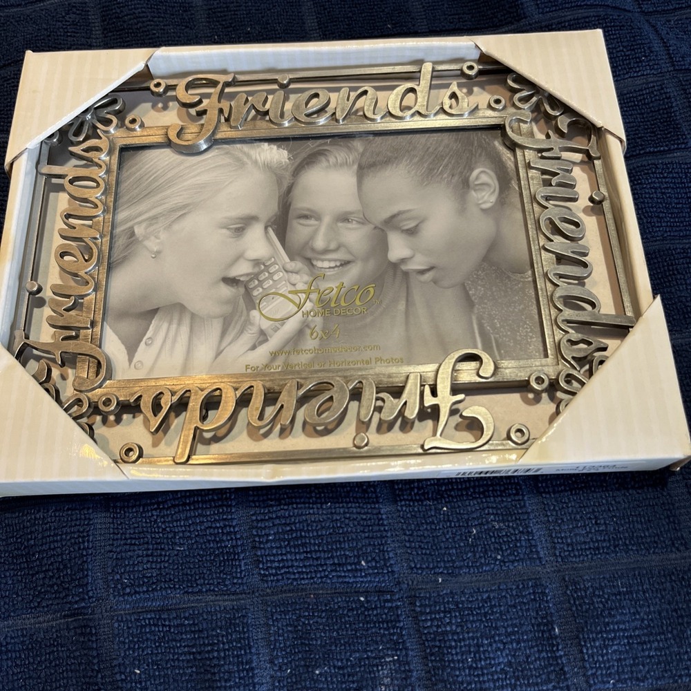 4" by 6" FETCO "FRIENDS" PHOTO FRAME Pewter Look - Brand New In Box,Vintage 2005